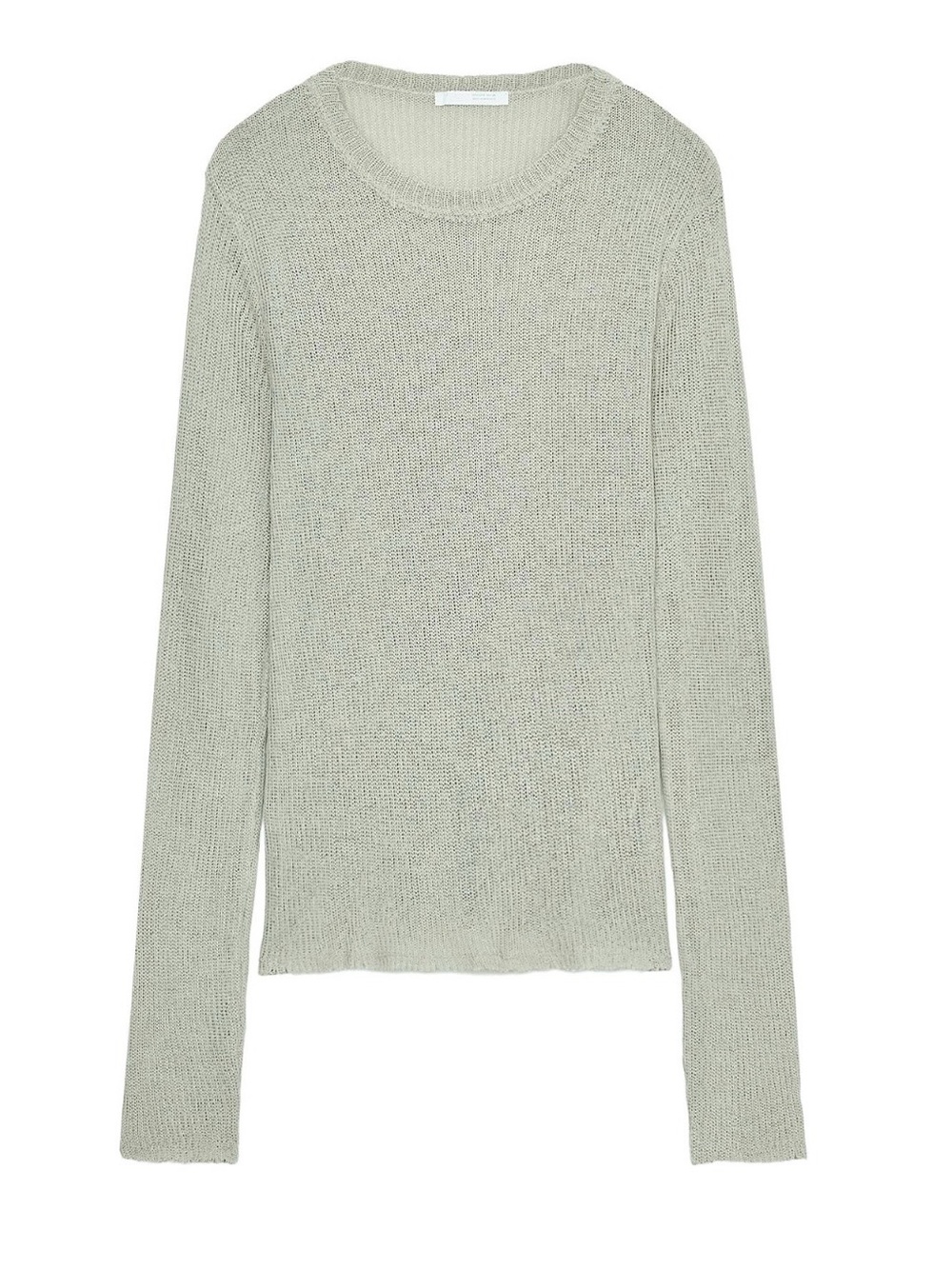 Zara Sage Green Lightweight Crewneck Sweater